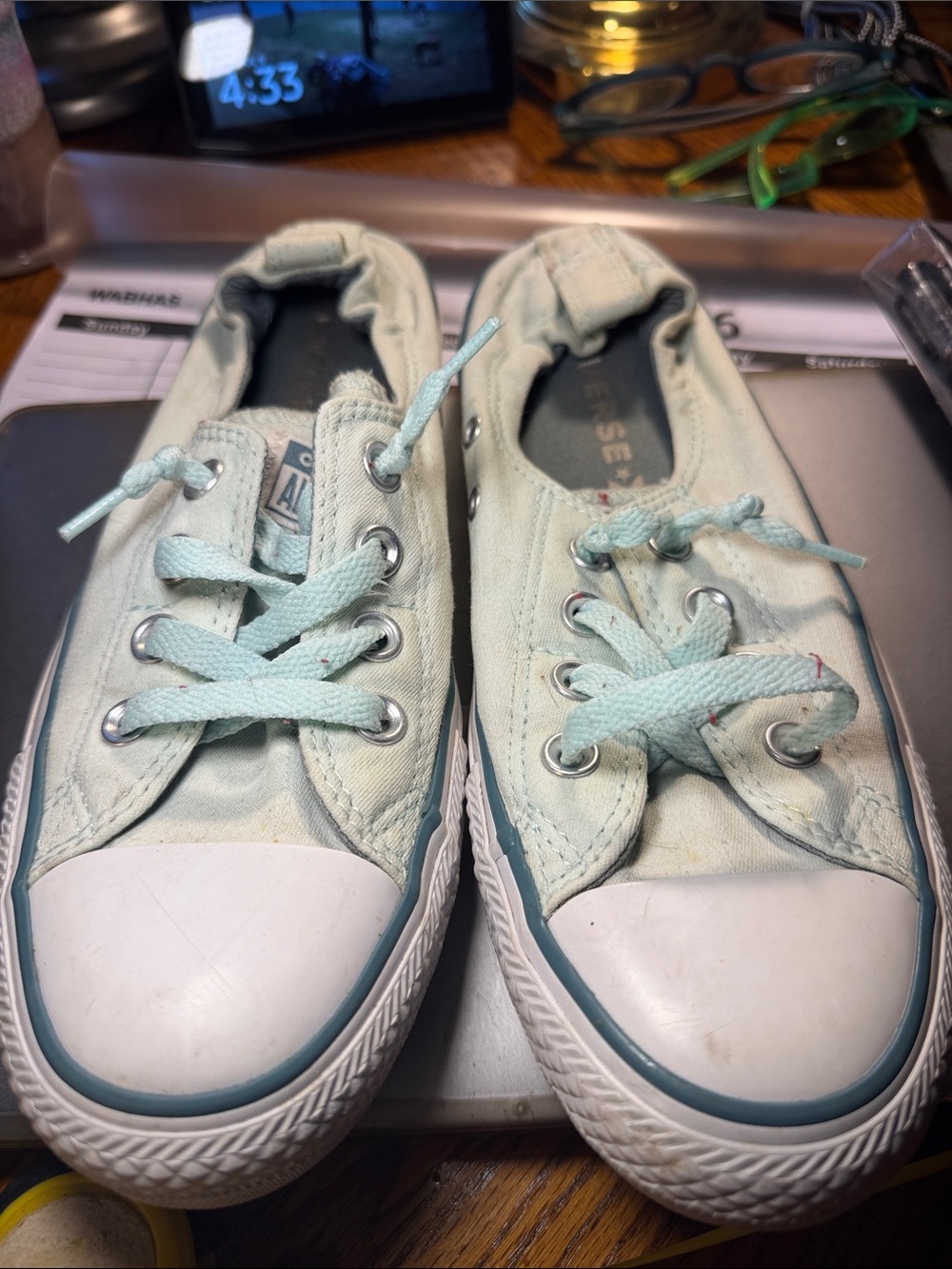 Converse Low-Top Sneakers in Pale Mint